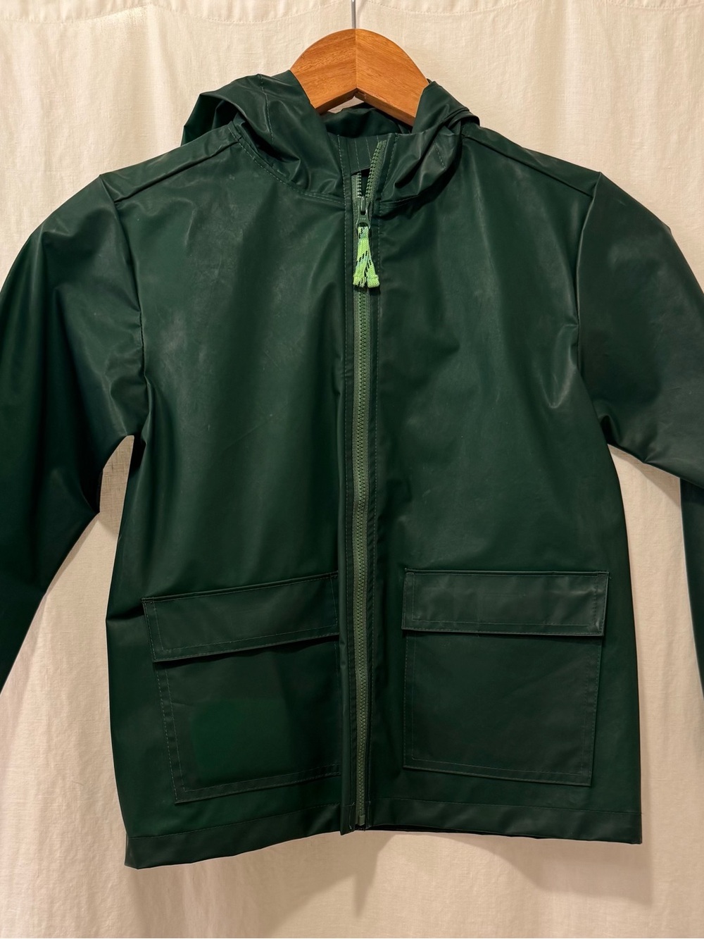 Crewcuts Dark Translucent Green Hooded Raincoat